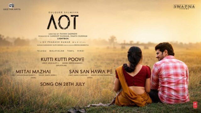 The makers of Dulquer Salmaan's upcoming Telugu film Aakasamlo Oka Tara have announced the release of the film's first single, "Chitti Chitti Cheema," today.