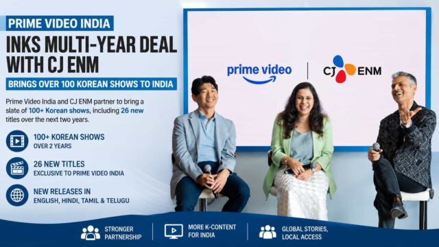 Prime Video India announces a multi-year content partnership with CJ ENM to bring over 100 Korean dramas and entertainment shows to India.