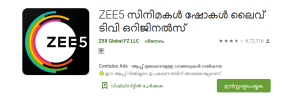 Install Zee5 Mobile App From Google Play Store